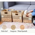 thumbnail image 4 of Wicker Storage Basket, Natural Wicker Cube Storage Bin, Cube Storage Baskets, Wicker Baskets, Rattan Woven Baskets, Cube Storage Baskets 11 x 11, Wicker Baskets for Organizing, 4 of 6