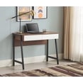 thumbnail image 1 of Mainstays 2 Drawers Computer Desk with USB Charger for Teen Adult, 39.4' Study Writing Table, Walnut Canyon Finish., 1 of 5
