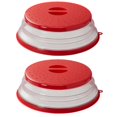 thumbnail image 1 of 2X Cubierta Plegable de Salpicaduras para Microondas Cubierta para Alimentos Bandejas de Microondas con Tapas (Rojo), 1 of 5