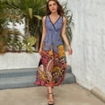thumbnail image 3 of Phish Your Trip Is Short Dress Summer Street Style Bohemia Long Dresses Female Sleeveless Printed Maxi Dress, 3 of 9