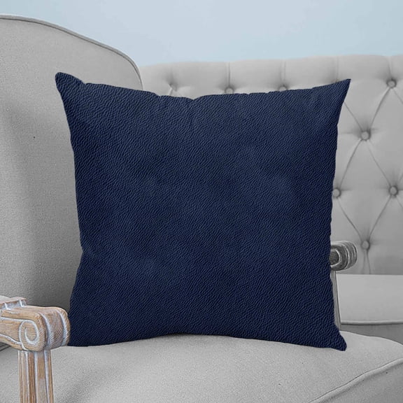 Solid Dark Blue Throw Pillow Covers, Soft Pillowcases with Invisible Zipper, Minimalism Abstract Denim Texture Decorative Square Pillow Cushion Covers for Living Room Couch Sofa Bed 26x26 Inches