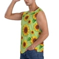 thumbnail image 3 of Goofa Sunflower Leaves Printed Men's Sleeveless T-Shirt - Athletic Gym Workout Tank Top for Men - Moisture-Wicking, UPF 30+ Quick-Dry Muscle Tee-X-Large, 3 of 8