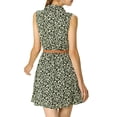 thumbnail image 4 of MODA NOVA Juniors Printed Half Placket Sleeveless Belted Dress, 4 of 6