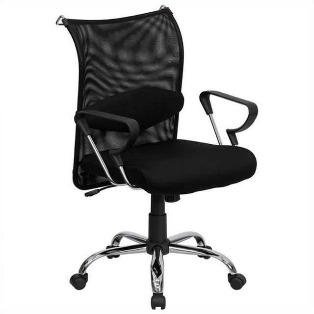 Scranton & Co Mid Back Managers Office Chair in Black