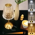 thumbnail image 1 of Cordless Table Lamp, Rechargeable Battery Operated Lamp, 3 Way Modes & Stepless Dimmable LED Touch Lamp, Portable Crystal Gold Metal Beside Lamps for Bedroom Living Room Restaurant Outdoor, 1 of 5