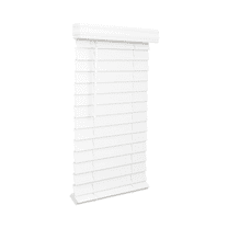 Lotus & Windoware Cordless 2-1/2 inch Faux Wood Room Darkening Horizontal Blind, 71" W x 60" L, Bright White, Smooth