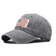 thumbnail image 2 of Grandest Birch 3PCS Unisex Vintage American National Flag Ripped Anti UV Ponytail Hat Baseball Cap, 2 of 6