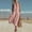 Pink, variant on Womens 100% Cotton Halter Neck Loose Casual Maxi Dress With Pockets, Soft Breathable Solid Color Flowy Long Dress, Lightweight Summer Beach Vacation Dress For Women Light Blue Size L