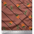 thumbnail image 1 of Soimoi Polyester Crepe Fabric Leaves,Floral & Diagonal Stripe Print Fabric by Yard 42 Inch Wide, 1 of 1