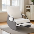 thumbnail image 1 of Fauteuil Berçant Inclinable avec Dossier Haut Réglable et Repose-Pieds, Fauteuil d'Appoint Moderne Rembourré en Velours Côtelé Pelucheux, Cadre en Acier Robuste, Capacité de 330 Lb, pour Chambre Ou Salon, 1 of 9