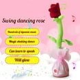 thumbnail image 2 of Valentine's Day Singing Dancing Rose Flower Plush Toy Battery Operated for Home Decoration Party Kids Gift, 2 of 8