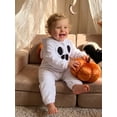 thumbnail image 5 of Cjfdfy Toddler Baby Halloween Ghost Costume Jumpsuit Fashion Long Sleeve Halloween Zip Up Hooded Romper Cute Spooky Jumpsuit With Hood Baby Ghost Style Jumpsuit for Boys Girls 6m-5t, 5 of 9