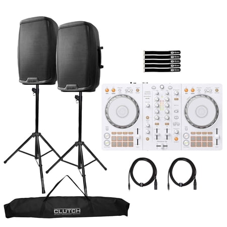 Pioneer DDJ-FLX4-W 2-Channel DJ Controller in White with (2) Gemini AS-2112BT Speakers Package