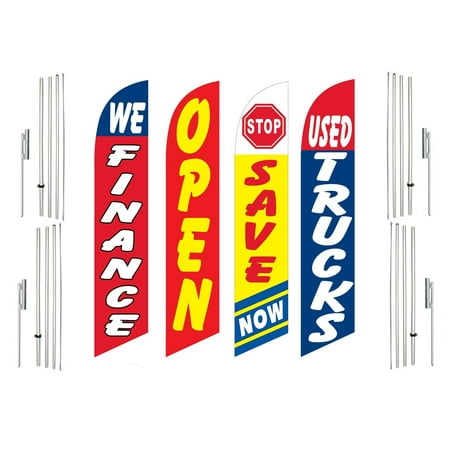 4 Swooper Flags With 4 Pole Kits We Finance Open Stop Save Now Used Trucks
