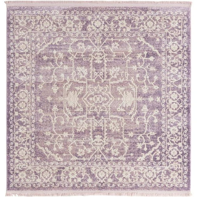 Unique Loom 3136450 4 x 4 ft. Olympia New Classical Square Rug, Purple