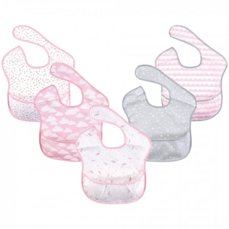 UPC: 0660168560220 | Hudson Baby Infant Girl Waterproof Polyester Bibs 5pk  Magical Unicorn  Feeder