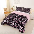 thumbnail image 2 of Manfei Pink Heart Bowtie Full Size Comforter Sets,Polka Dot Bedding Comforter Set,Pink Reversible,3pcs,1 Comforter and 2 Pillowcases, 2 of 7