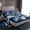 Blue Grey, variant on Feelyou Baseball Player Kids Bed Sheets, Modern Ball Game King Sheets, Blue Cartoon Sports Theme Sheet Set, Luxury Bedroom Decor, 4pcs