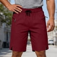 thumbnail image 3 of Bermuda Shorts for Men Summer Casual Lightweight Elastic Waist Straight Leg Loose Athletic Shorts with Zipper Pockets, 3 of 6