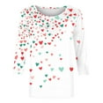thumbnail image 5 of VKOYWKM Heart T-Shirt for Women Valentine Shirts 3/4 Sleeve Love Heart Print Tees Casual Crew Neck Holiday Blouses Romantic Valentines Day Gifts Shirt, 5 of 5