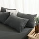 thumbnail image 5 of Funda de almohada Fiudx color sólido lavada suave cómoda transpirable apertura lateral, 5 of 6