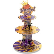 3Tier MVP Basketball Cupcake Stand Basketball Themed Birthday Party Decoration Cupcake Tower for Teenagers Sports Themed Birthday Party Supplies