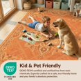 thumbnail image 4 of Design&I 5'x7' Washable Area Rug Orange Burnt Terracotta Symmetrical Motif Grid Frame Print Vintage for Small Living Room, Bedroom, Sleek Flatweave Pet Friendly & Non-Slip, 4 of 7