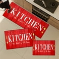 thumbnail image 2 of YIMEIS Kitchen red background Machine Washable Non-Slip Rubberback Indoor Runner Rug/Area Rug for Kitchen, Hallway, Kitchen, Entryway, Bathroom, 2 Piece Set - 16''*24''/47''*18'', 2 of 10