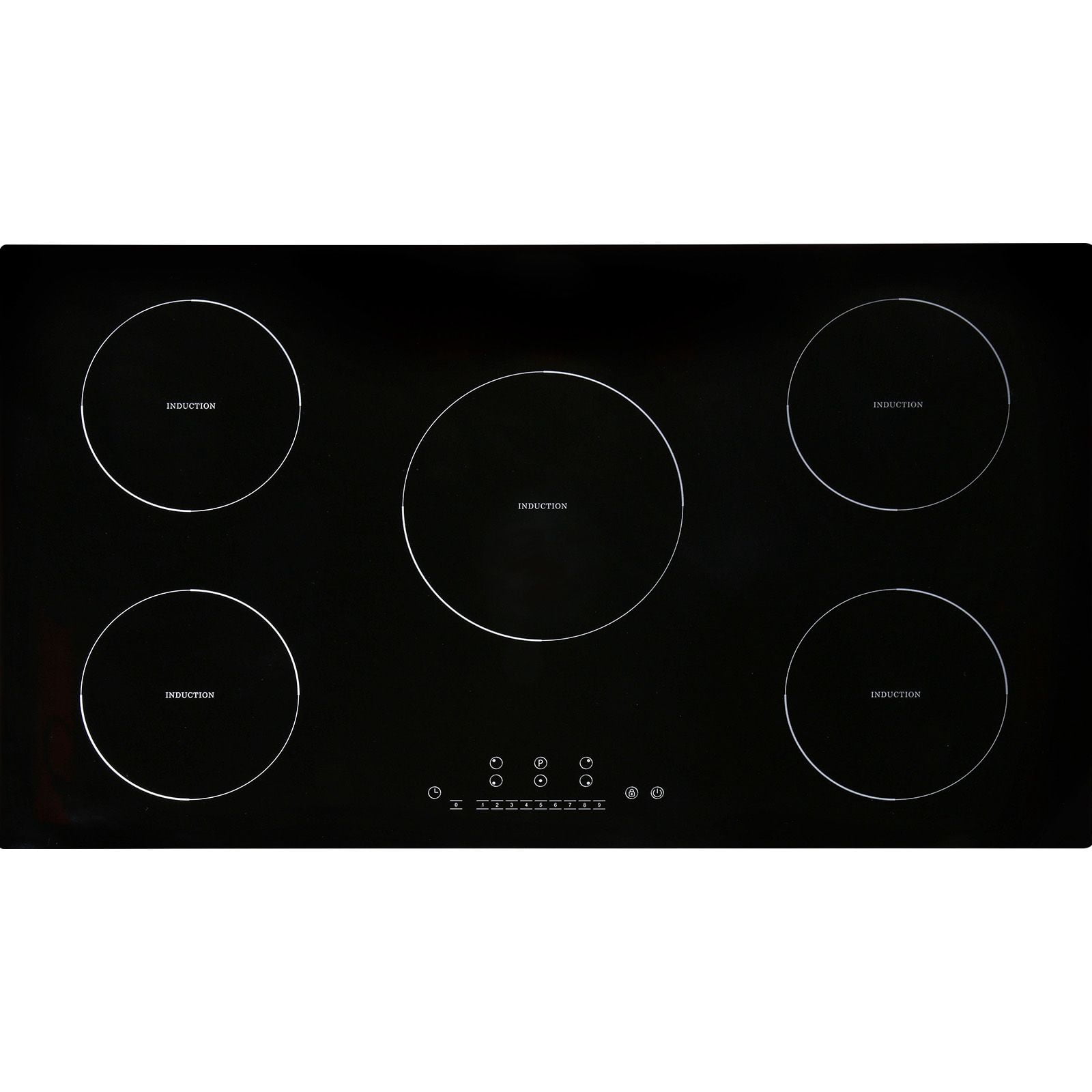 5-Burner 36" Magnetic Induction Cooktop, 9200W High Power, 9-Level Heating, Child Safety Lock
