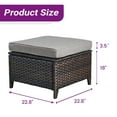 thumbnail image 6 of PARKWELL 2PCS  Outdoor Wicker Ottoman Patio Rattan Furniture Metal Footrest Seat Square Footstool w/ Gray Cushion, 6 of 6