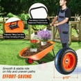 thumbnail image 2 of Wheelbarrow Cart 5 Cu Ft, 397 lbs Capacity Garden Dump Cart, 2 Wheel Utility Wagon with Handle, 10" Wide Track Wheels for Yard Lawn, 2 of 7