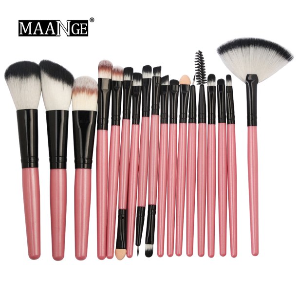 MAANGE 18 piezas clásico Moda profesión piel suave juego de brochas de maquillaje Para rubor/polvo/ceja/sombra de ojos-5445