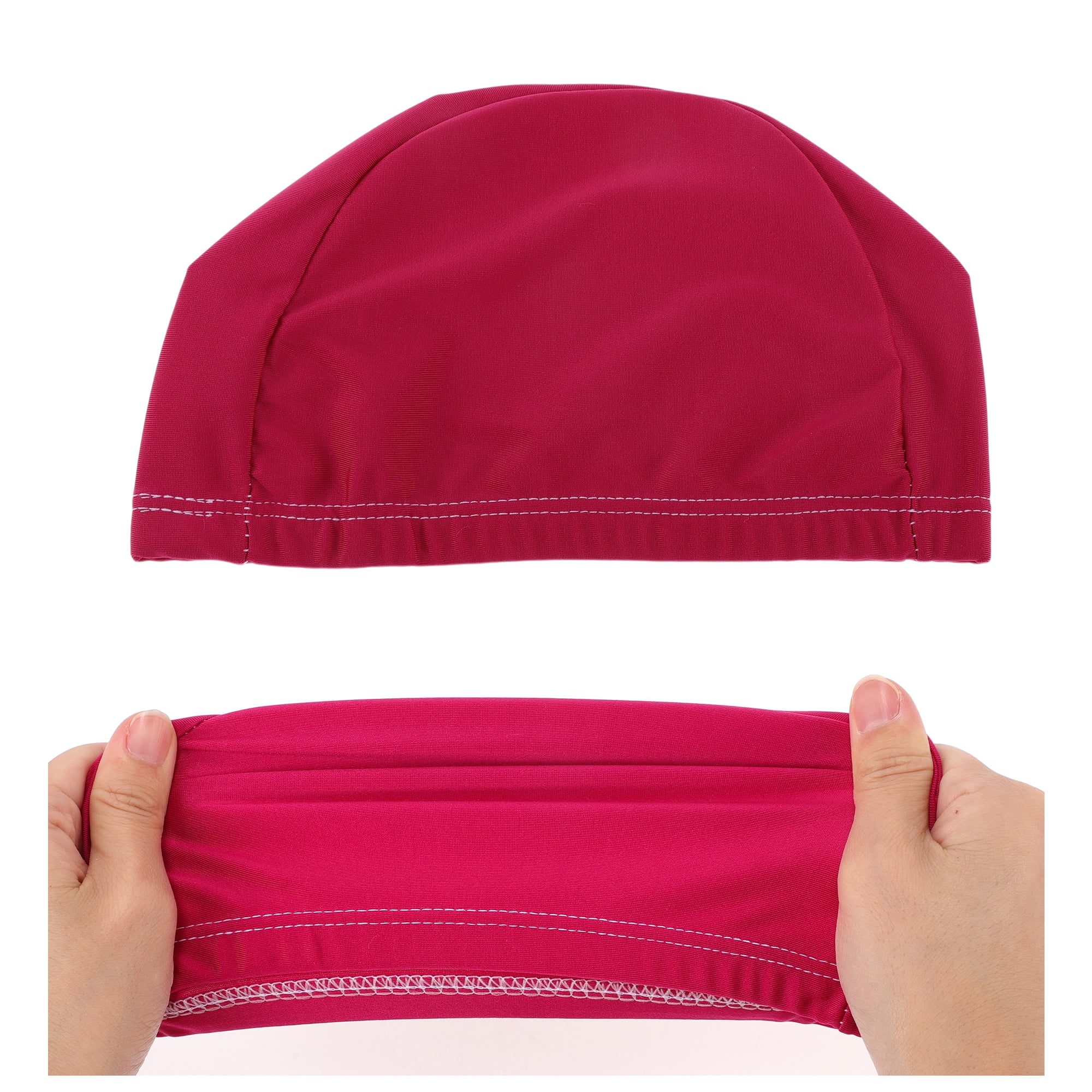 Unique Bargains Elasticity Swim Cap Measuring for Comfortable Fit Rose Purple
