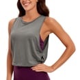 thumbnail image 4 of Pima Cotton Large Armhole Tank Tops for Women - Workout Sport Athletic Yoga Running Gym Loose Crop Sleeveless Shirts, 4 of 8