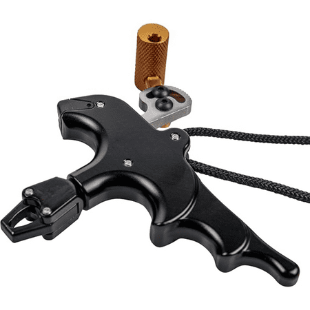 Precise Bow Archery Release - 4-Finger Design for Full Drawing Power Torque-Free 360° Rotation Smooth Release Adjustable Thumb Trigger and Caliper Tension Sling Wrist Strap Included