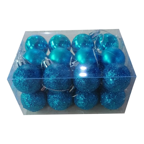 24 Uds bolas navideñas Advancent para colgar Adornos de plástico Adornos para árbol navideño Multi-Color Kits de decoración para fiestas azul