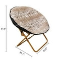thumbnail image 2 of LUVCMFT Round Foldable Moon Saucer Chair, Comfy Lazy Chairs with Metal Frame for Bedroom, Dorm Rooms, Apartments, Lounging, Garden and Courtyard, Leopard Print, 2 of 8