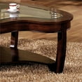 thumbnail image 4 of Bowery Hill Solid Wood Dark Cherry Coffee Table Rectangular Tempered Glass Inserts Unassembled, 4 of 5
