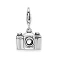 thumbnail image 1 of 925 Sterling Silver Antiqued Camera With Lobster Clasp Charm Pendant; for Adults and Teens; for Women and Men, 1 of 1
