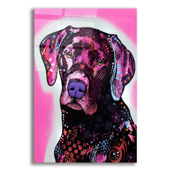 Epic Art 'Black Lab' by Dean Russo, Acrylic Glass Wall Art, 16"x24"