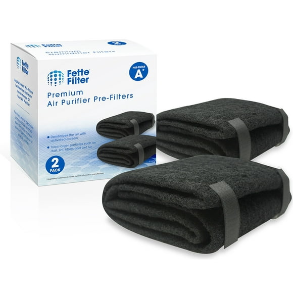 Fette Filter Pack of 2 Carbon Pre-Filter Rolls Compatible with Honeywell HRF-AP1, Filter A - Makes Up To 8 Air Filters Each Roll Universal Pre Filters Capture Impurities & Removes Odor