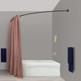 thumbnail image 3 of Curved Shower Curtain Rod, Adjustable Arched Shower Curtain Rod, Stainless Steel SUS304 Rustproof Expandable Shower Cartain Rod for Bathtub. Black Color, 3 of 8