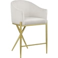 thumbnail image 1 of Meridian Furniture Xavier Cream Velvet Counter Stool with Gold Metal Legs, 1 of 8
