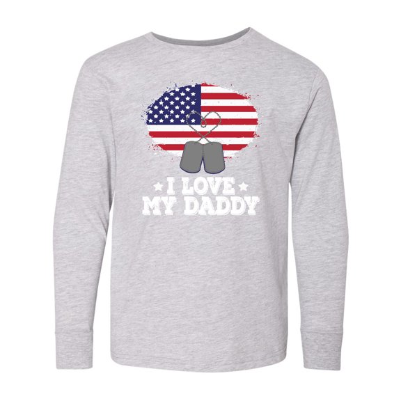 Inktastic I Love my Daddy Military Son Daughter Long Sleeve Youth T-Shirt