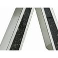 thumbnail image 3 of Wood and Mirror Console Table with a Reverse V shaped Base, Clear and Black, 3 of 5