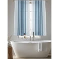 thumbnail image 6 of Sheer Curtains 72 Inches Long, Blue Ombre Stripe Light Filtering Window Curtains for Living Room/Bedroom, Farmhouse Simple Striped Rod Pocket Voile Sheer Curtain Drapes, 52"W x 72"L, 2 Panels, 6 of 8