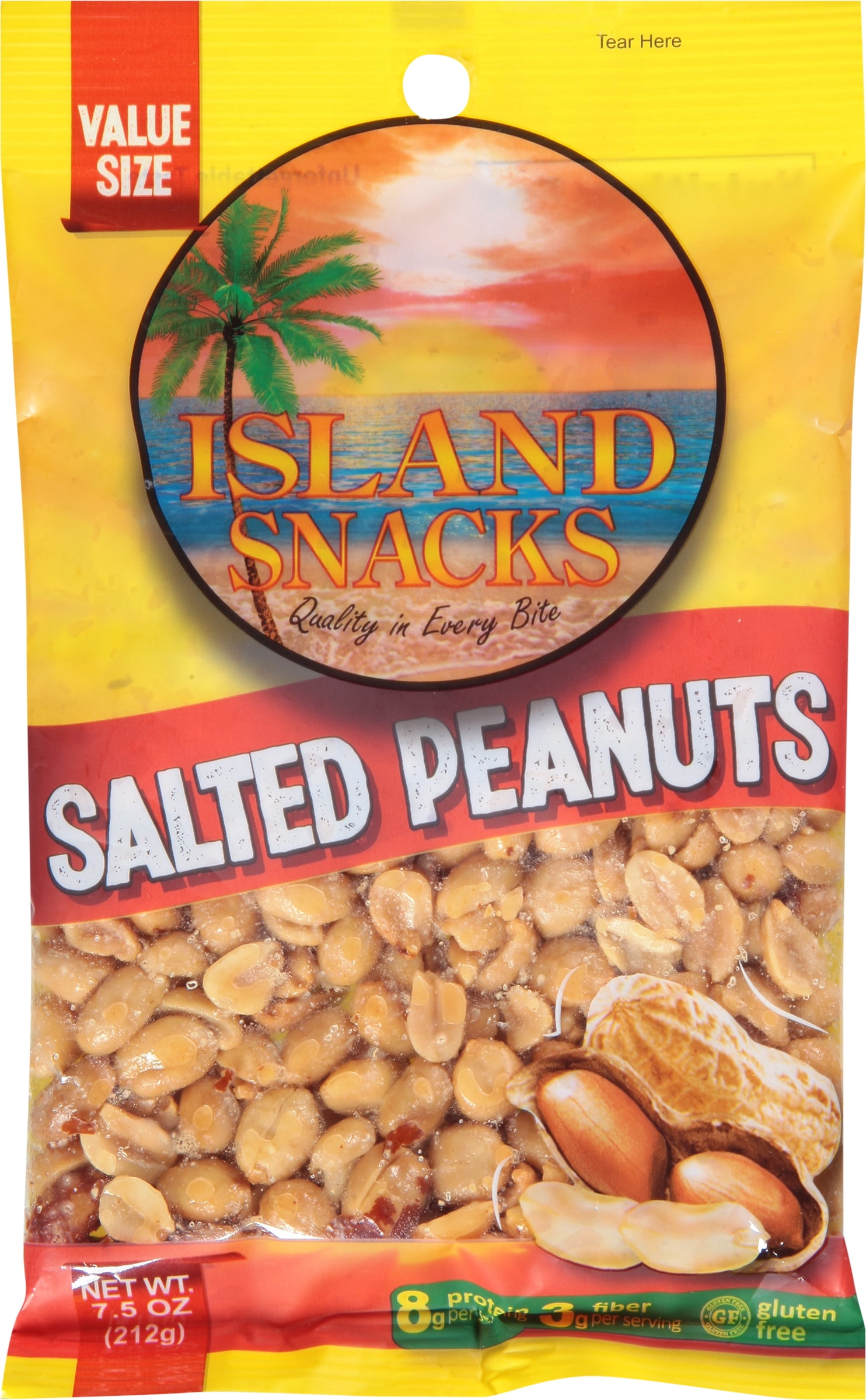 Island Snacks Cholesterol-Free Salted Peanuts, 7.5 Oz.