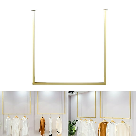 Miumaeov Clothes Rail Clothing Store Garment Display Rack Wall Mounted