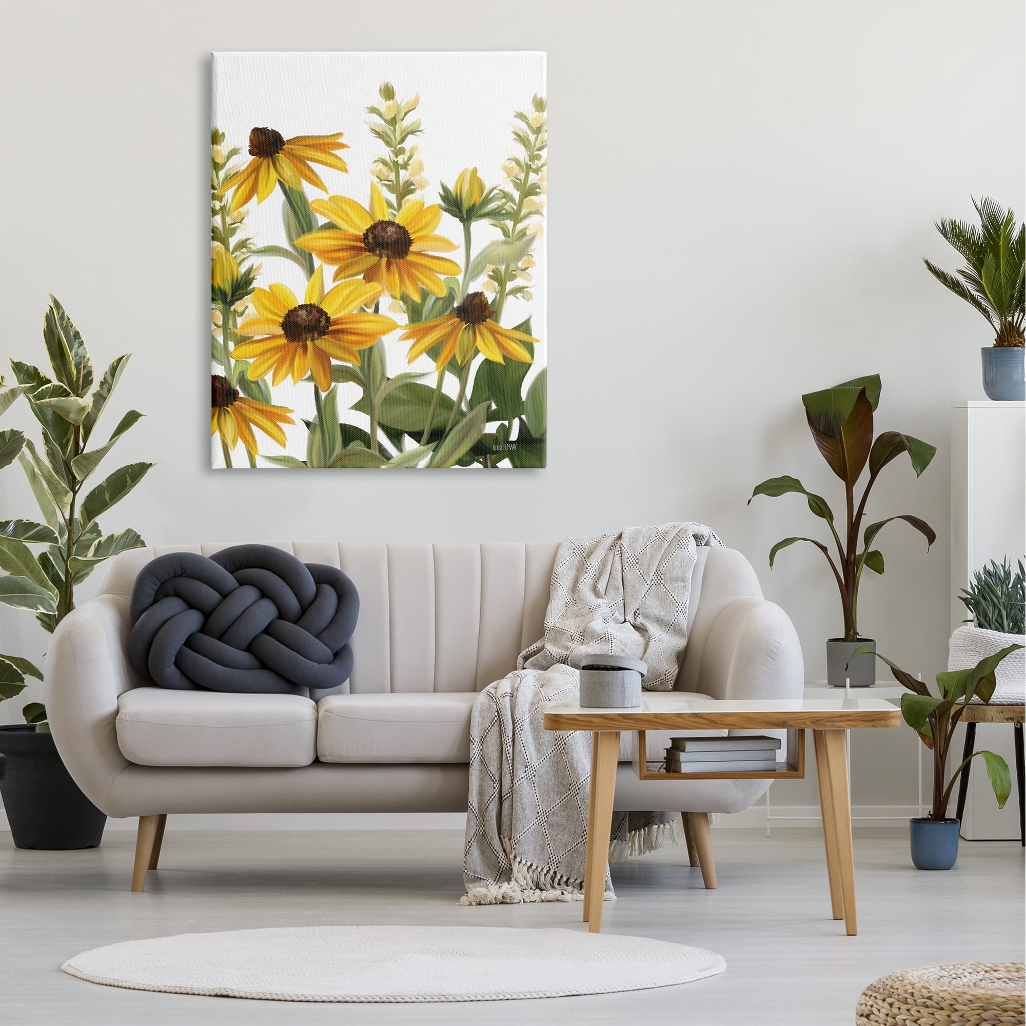 Stupell Industries Wild Yellow Daisies Spring Buds Tall Grass Painting,36 x 48, Design by House Fenway
