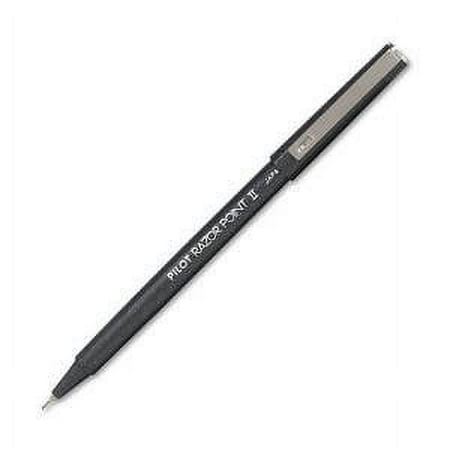 Pilot Razor Point II Marker Stick Pen, Black Super Fine Point, 10-COUNT (11009)